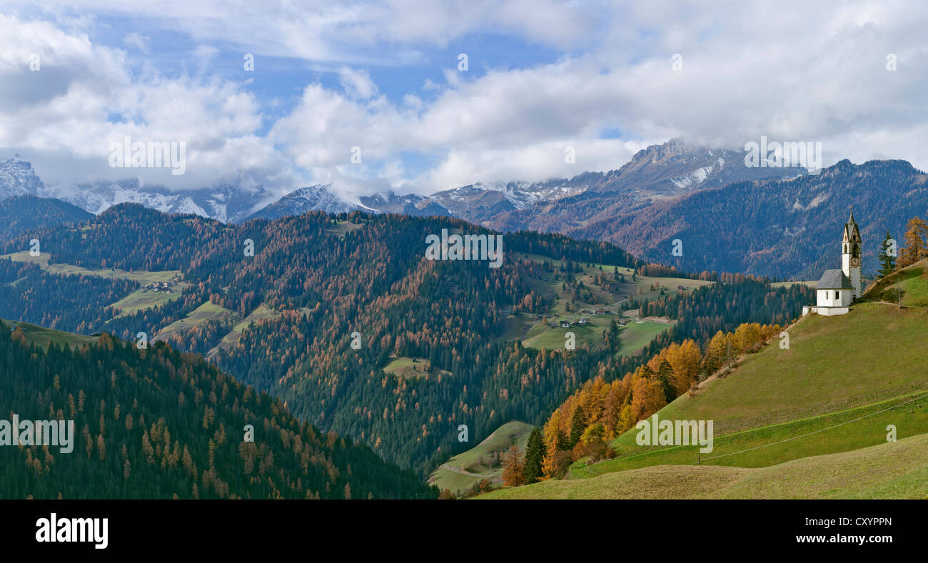 Chapelle st. Barbara, tolpei, Wengen, vallée gadertal ou Val Badia, le Tyrol du sud, Italie, Europe Banque D'Images