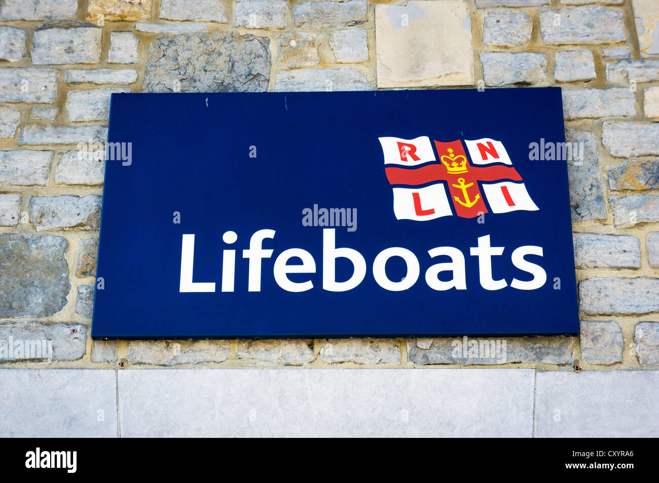 Bateaux de sauvetage de la RNLI signe, UK Banque D'Images