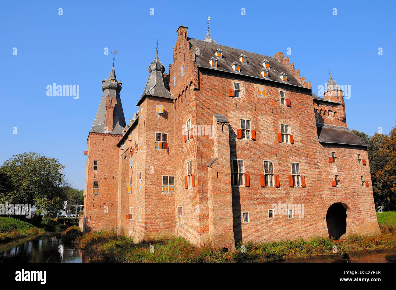 Le Château de Doorwerth, Doorwerth, Renkum, Gueldre, Pays-Bas, Europe Banque D'Images
