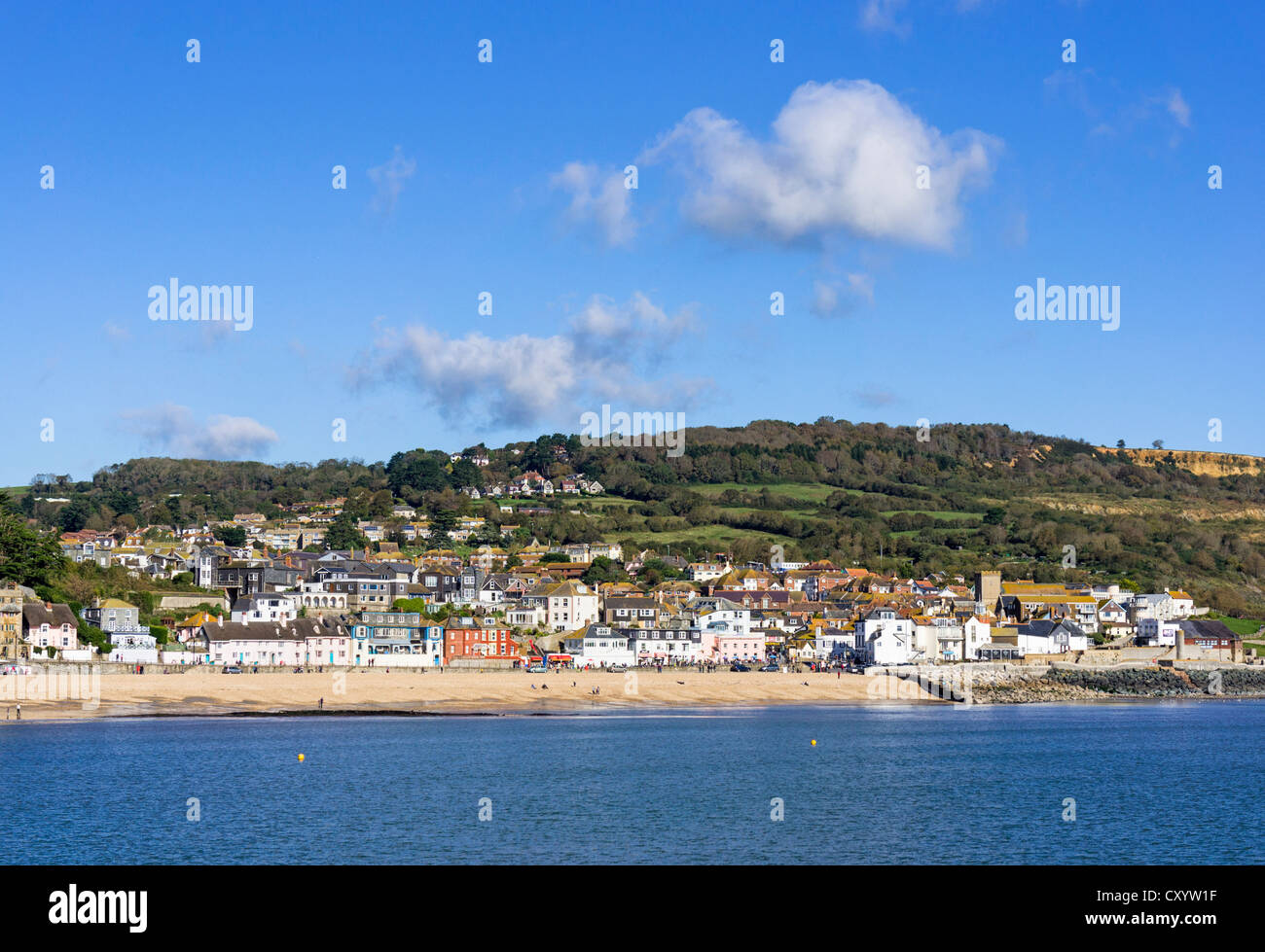 Lyme Regis ville - vue depuis le Cobb, Dorset, Royaume-Uni Banque D'Images