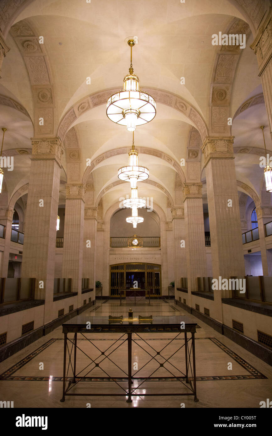 Vintage art déco de l'intérieur de la banque Banque D'Images