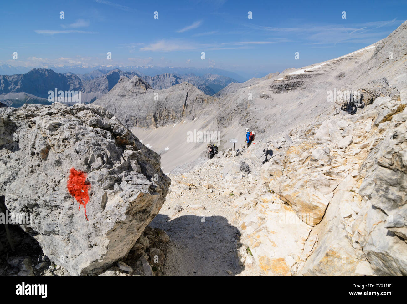 Blaze et les randonneurs, le parc naturel du Karwendel, Tyrol, Autriche, Europe Banque D'Images