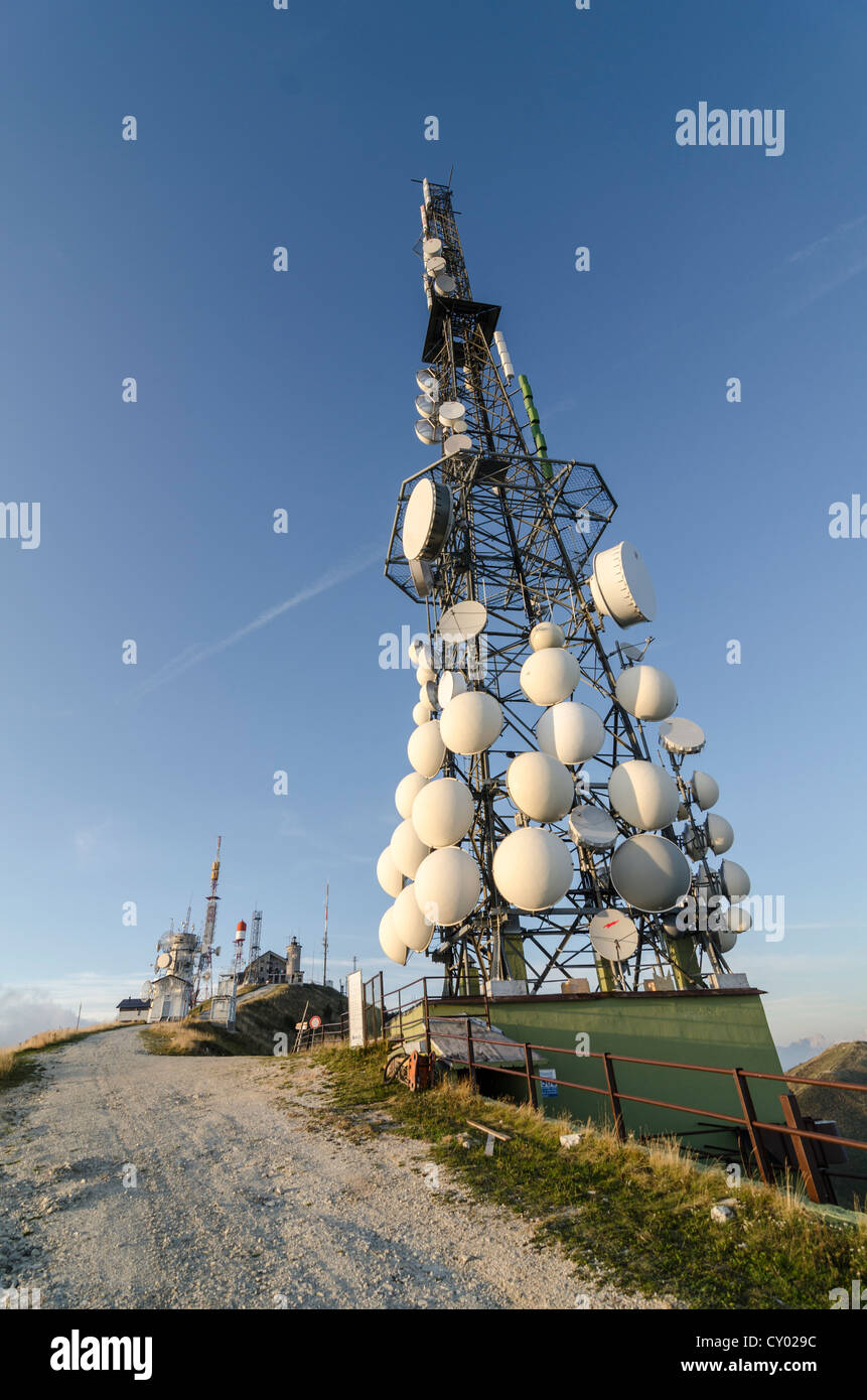 Mât émetteur sur Col Visentin mountain, Italie, Europe Banque D'Images