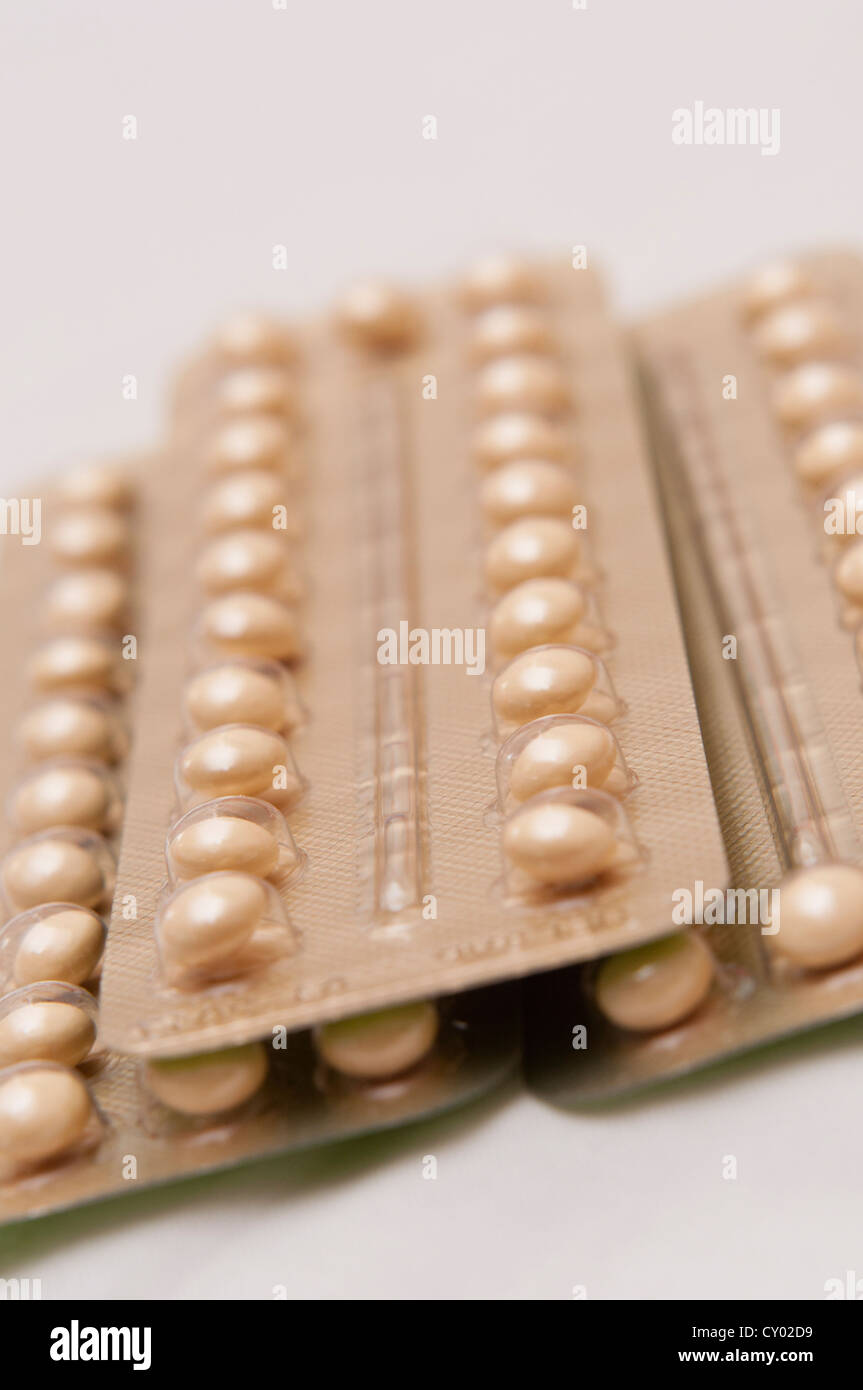 Microgynon pilule contraceptive Banque D'Images