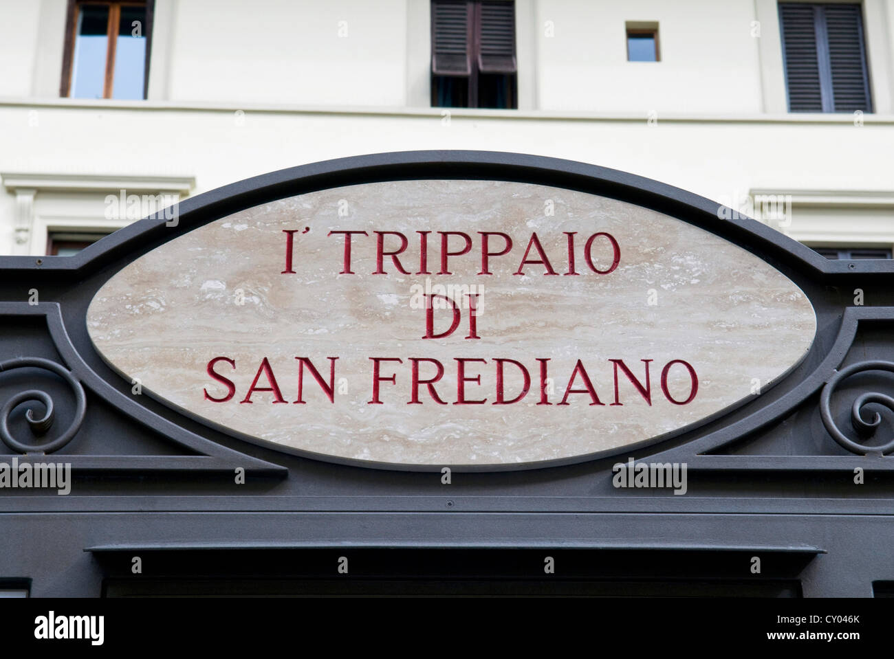 Signe de tripes de vendeur, Piazza dei Nerli, Firenze (Florence), Toscane, Italie, Europe Banque D'Images