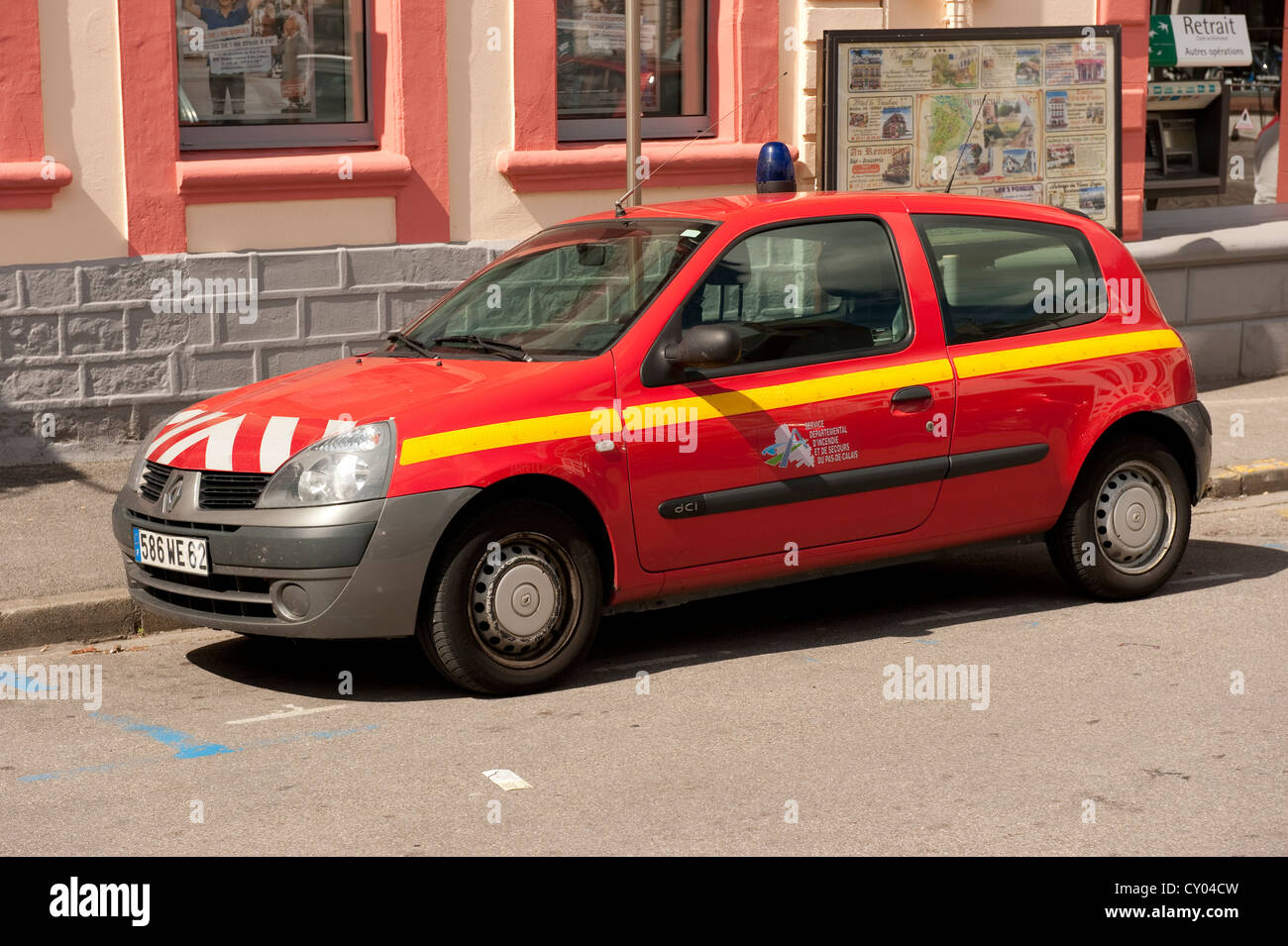 Voiture de service incendie français Montreuil France Europe Banque D'Images