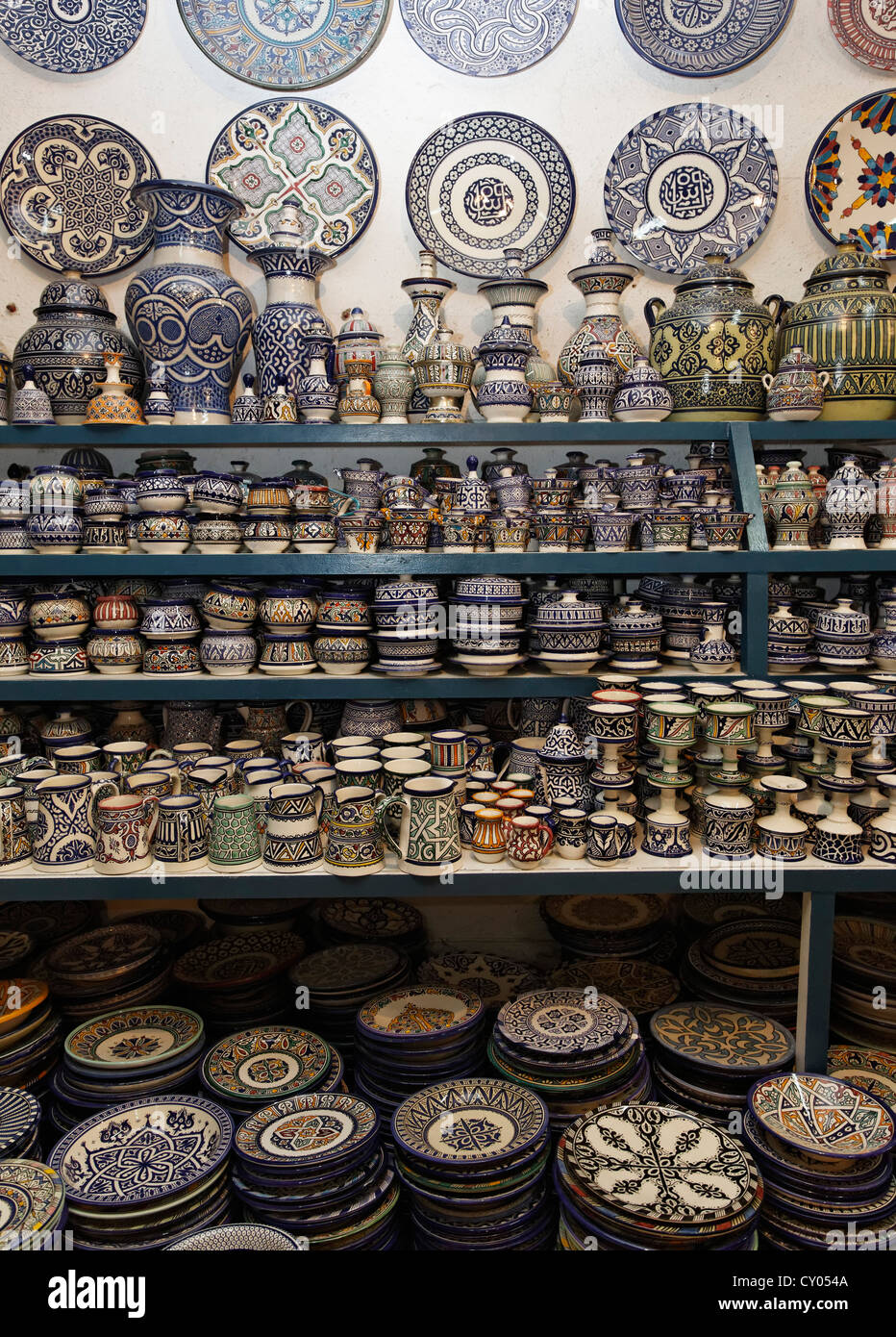 La poterie, souvenirs, Fès ou Fez, l'oriental, Maroc, Maghreb, Afrique du Nord, Afrique Banque D'Images