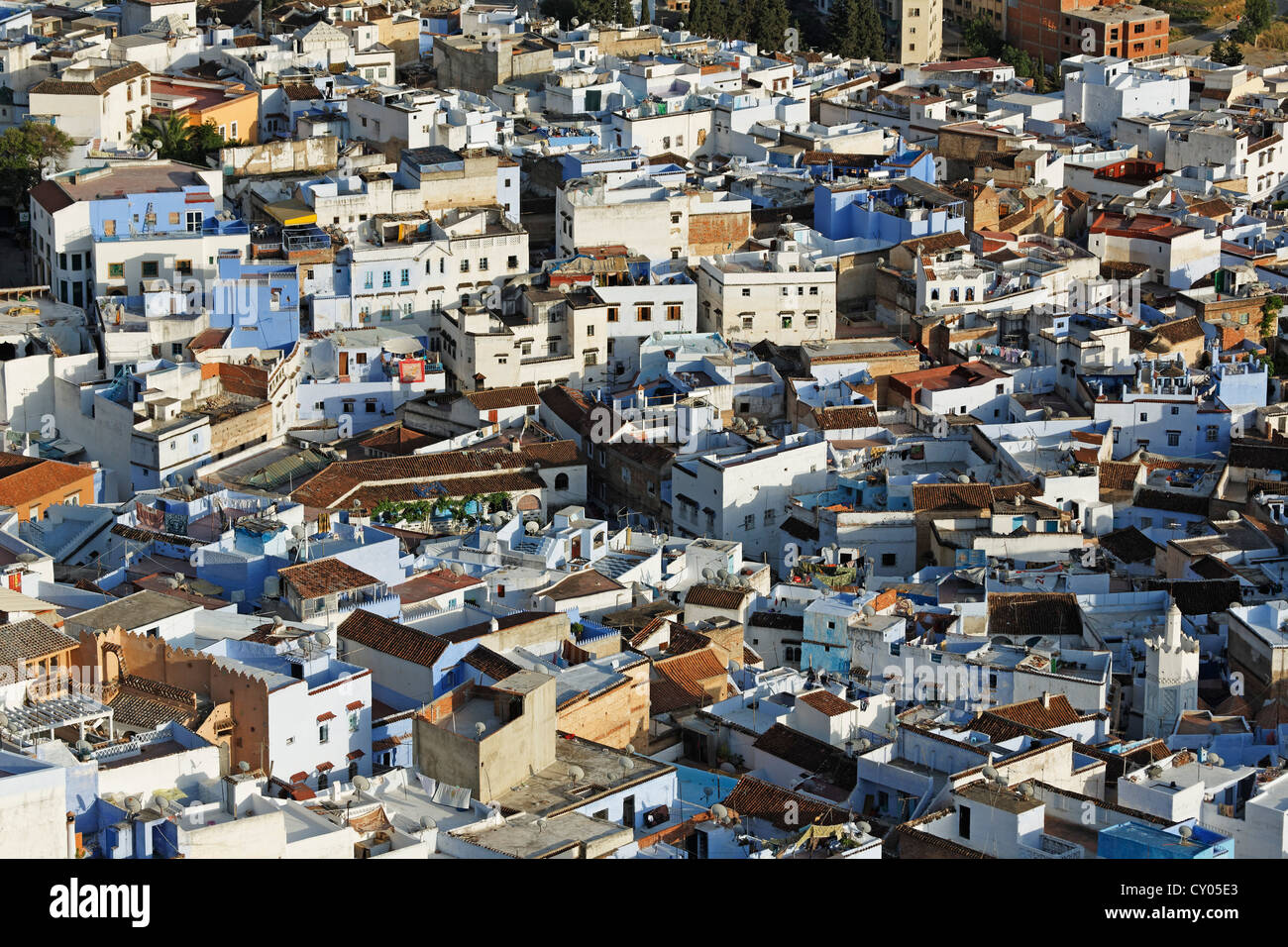 Avis de Chefchaouen ou Chaouen, Tangier-Tetouan, Maroc, Afrique du Nord, Maghreb, Afrique Banque D'Images