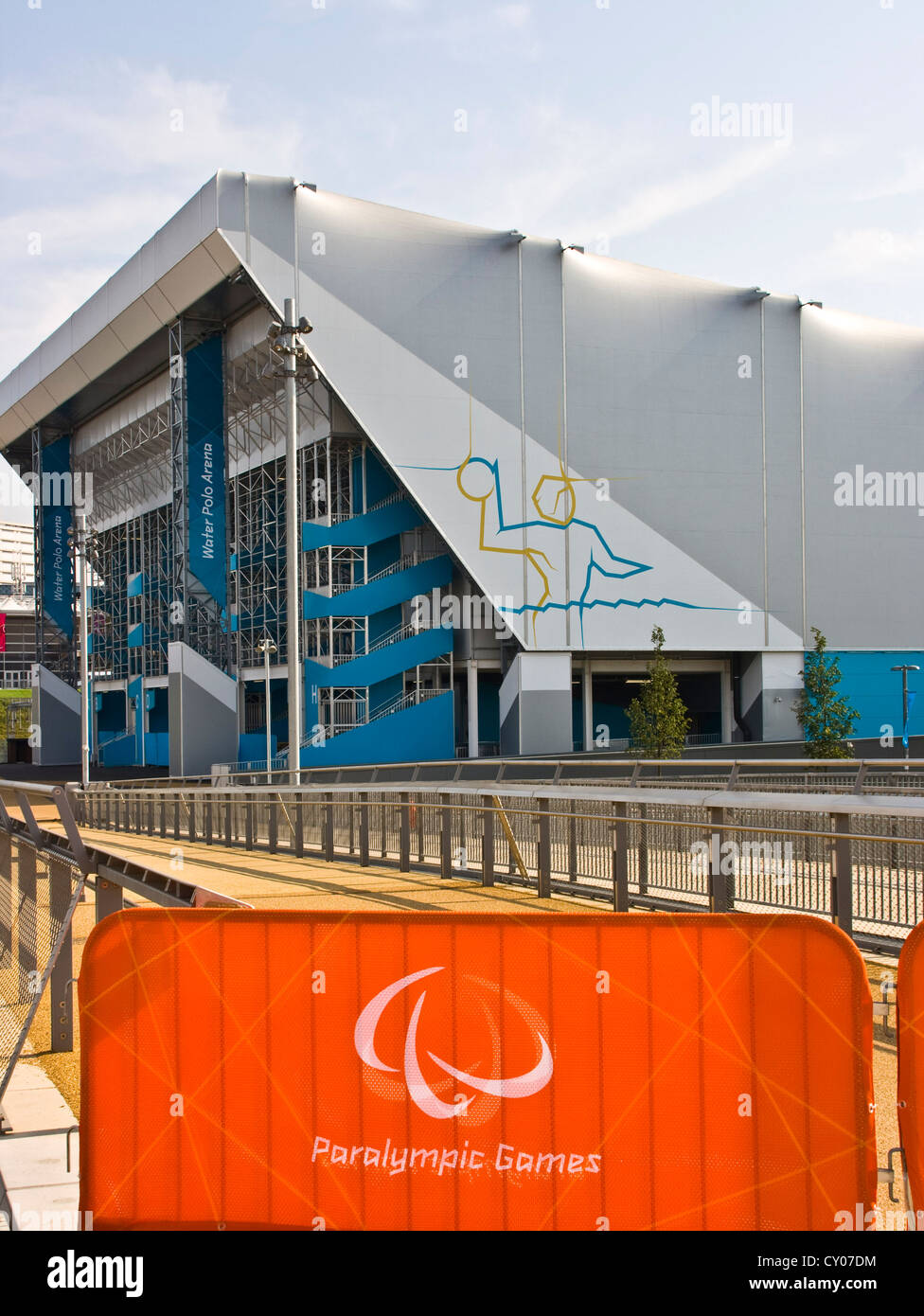 Centre aquatique conçu par Zaha Hadid à Londres 2012 Jeux Olympiques d'Europe Angleterre Stratford Parc paralympique Banque D'Images