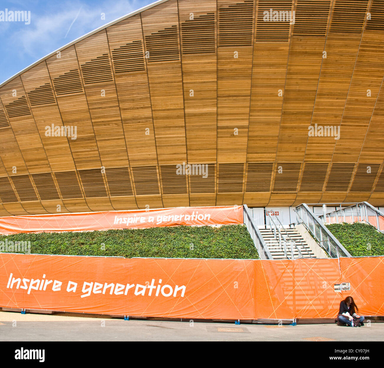 Le vélodrome de Londres en 2012 par les architectes Hopkins bardage extérieur détail Parc olympique de Stratford angleterre Europe Banque D'Images