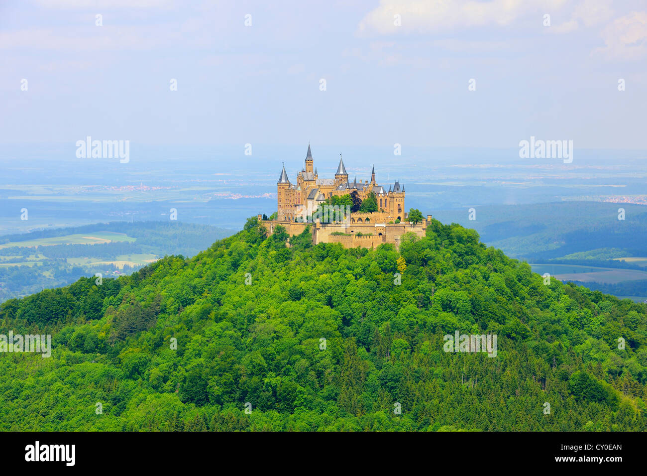 Le château de Burg Hohenzollern Souabes, Alp, Bade-Wurtemberg Banque D'Images