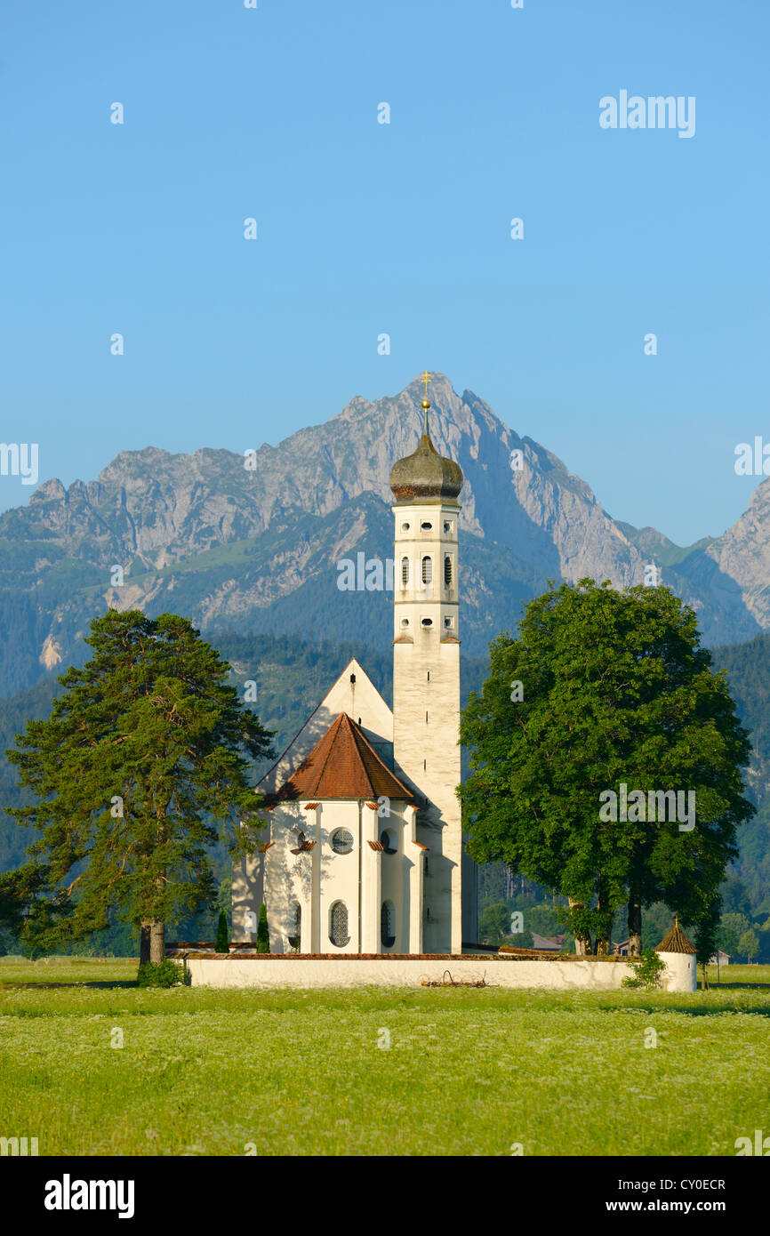 Église de pèlerinage de St Coloman près de Füssen, l'Est de l'Allgaeu, Bavaria Banque D'Images