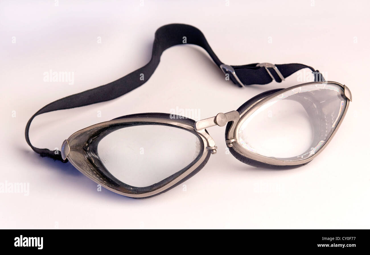 Course de moto vintage lunettes d'aviation ou Banque D'Images