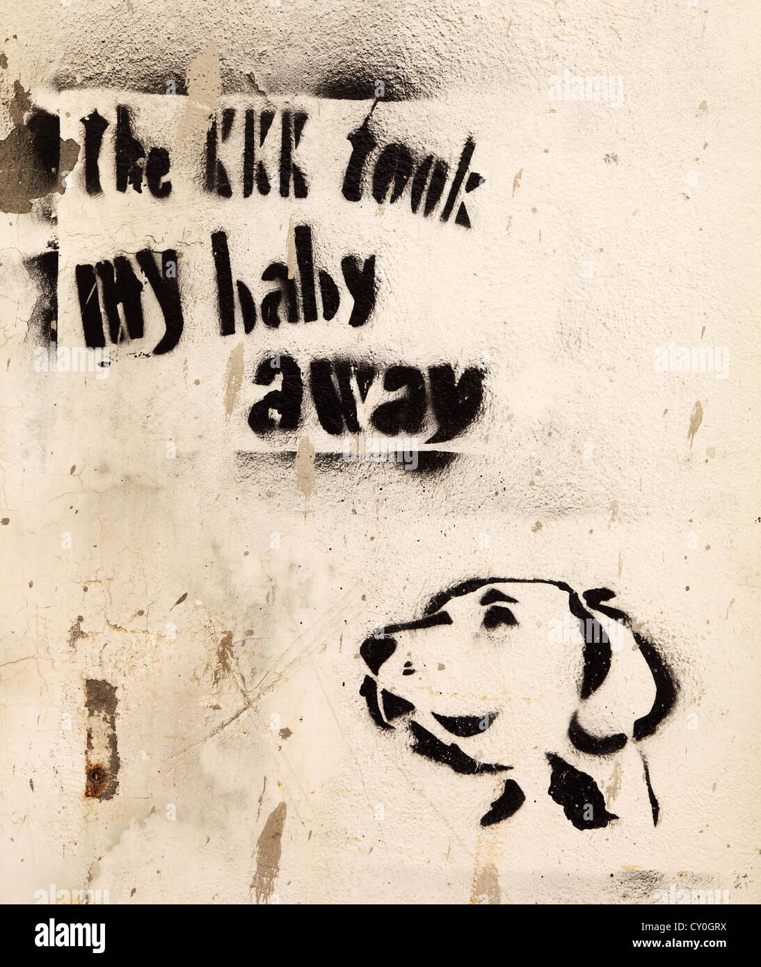 KKK graffitis et song lyrics Rethymnon, Crète, Grèce Banque D'Images