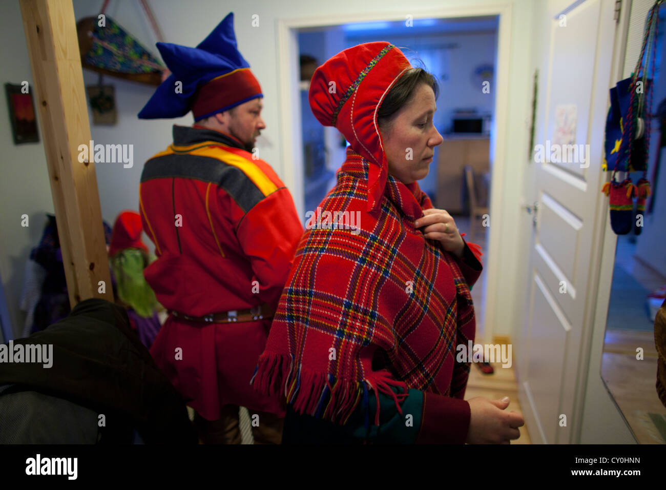Les samis dans le nord de la Finlande Banque D'Images
