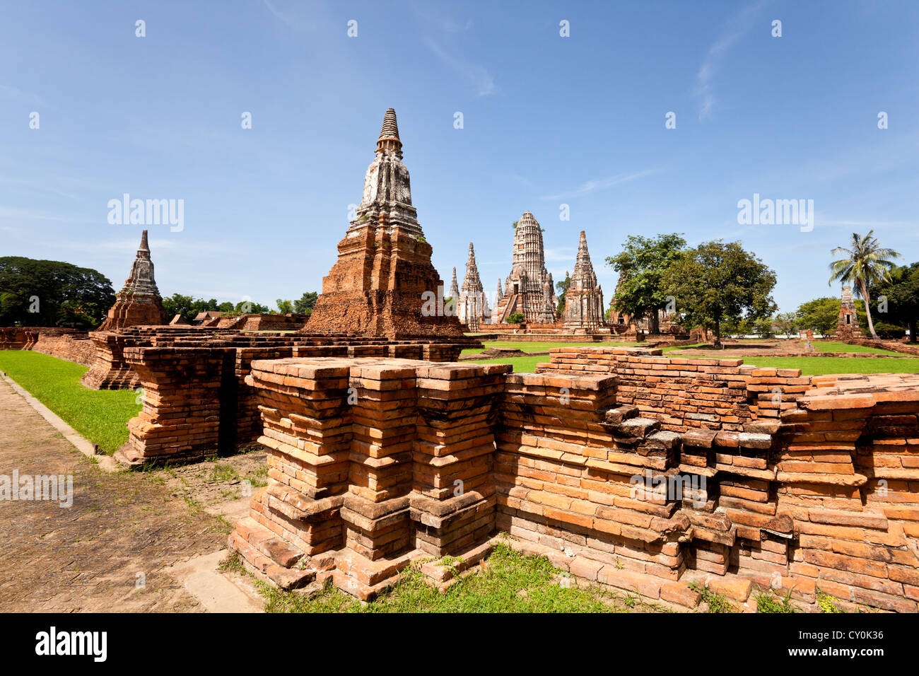 Voir l'historique du temple à Ayutthaya Banque D'Images