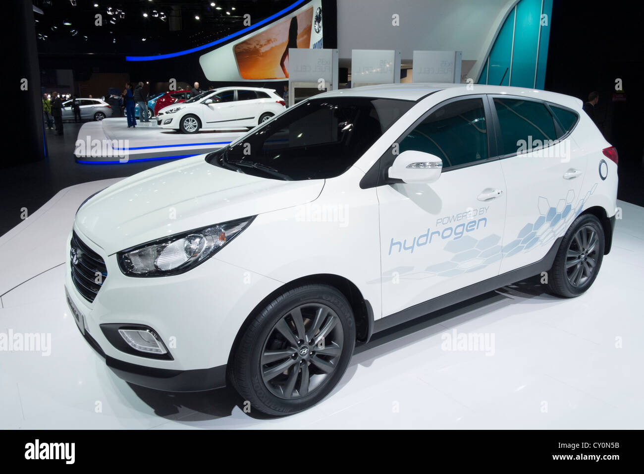 Concept à pile à combustible Hyundai ix35 voiture à Paris Motor Show 2012 Banque D'Images