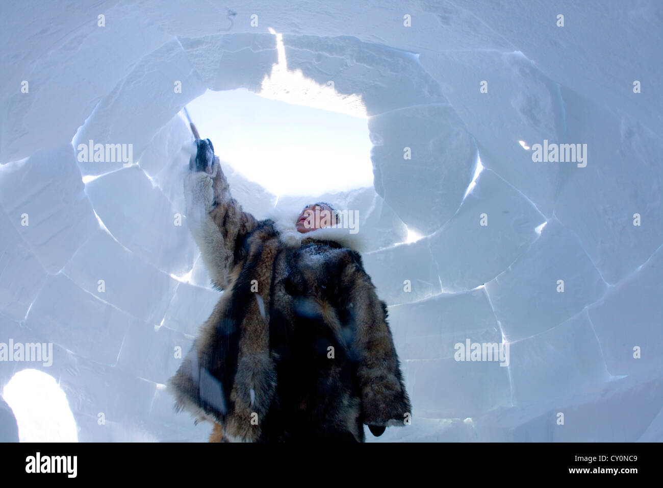 Un bâtiment iglo sur le pôle nord Banque D'Images