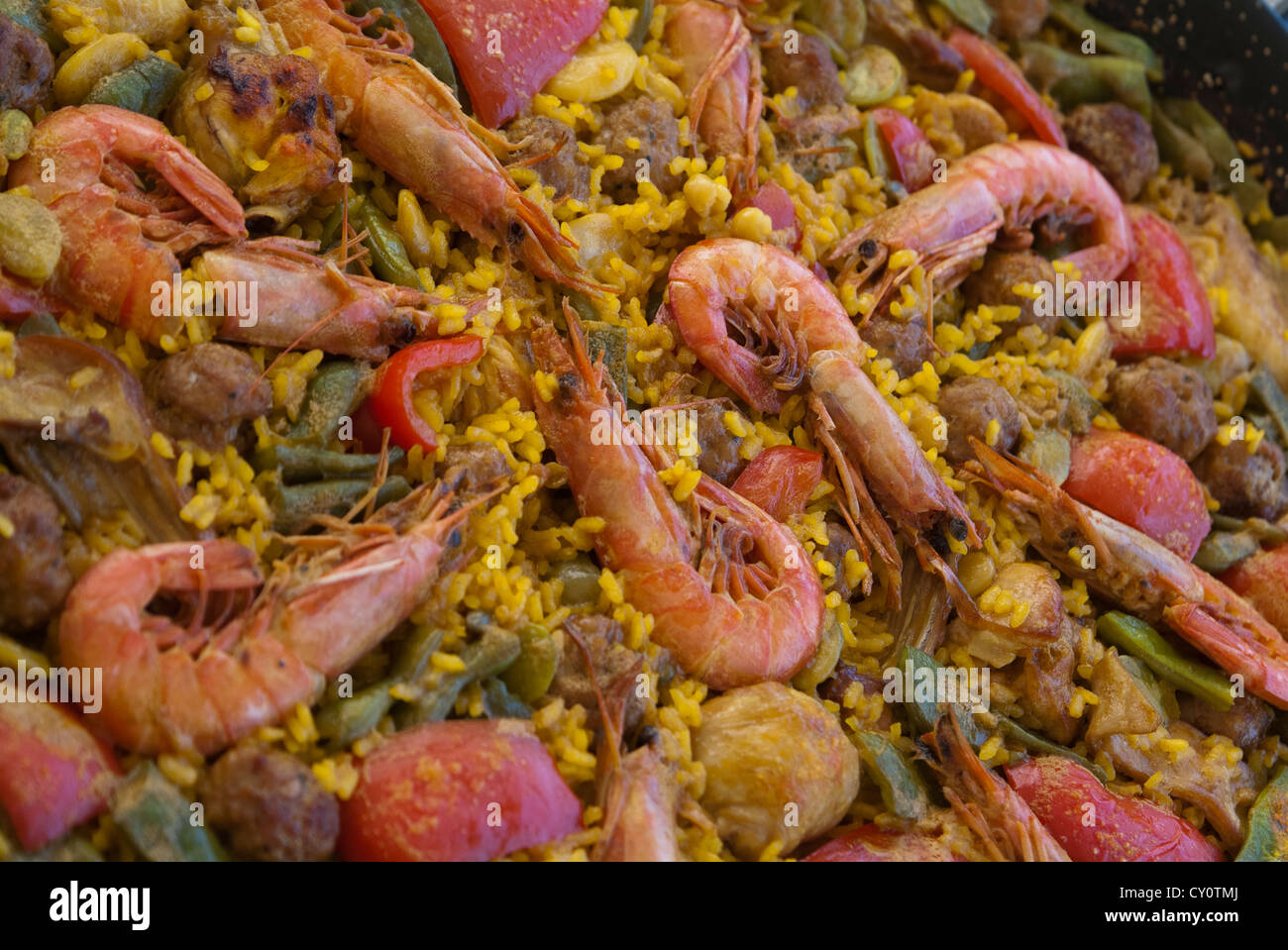 Paella Valencienne typique, tavernes de la Valldigna, Valencia, Espagne Europe Banque D'Images