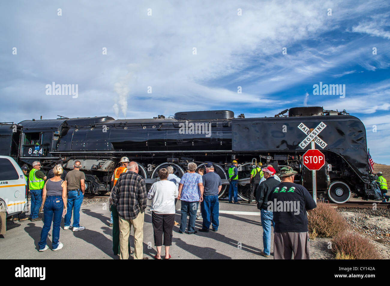 Union Pacific 844 Locomotive à vapeur Hazen Nevada Banque D'Images