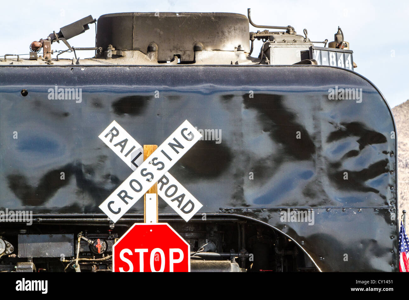 Union Pacific 844 Locomotive à vapeur Hazen Nevada Banque D'Images