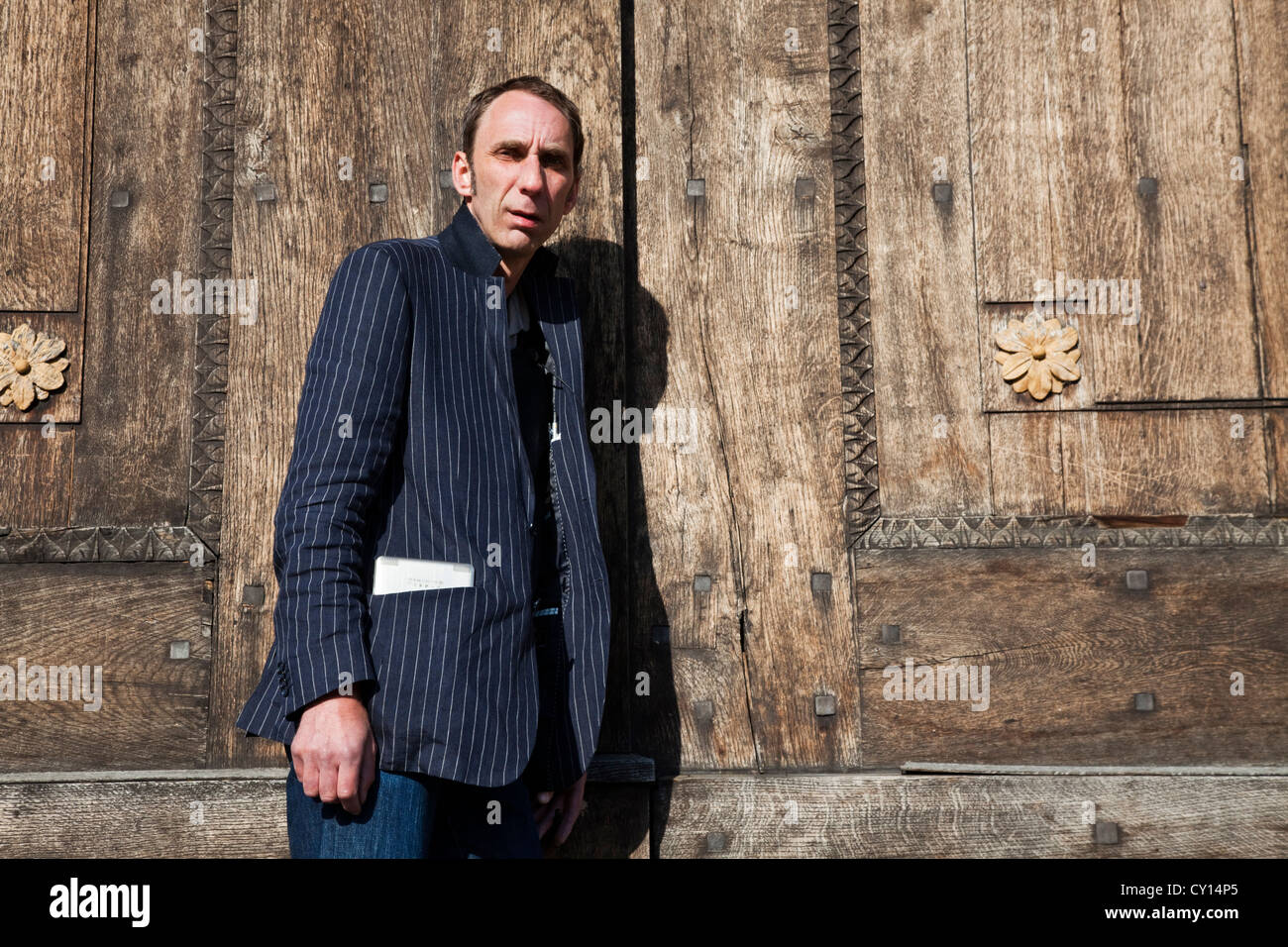 L'écrivain s'en ancien WW2 campTerezin, République Tchèque Banque D'Images