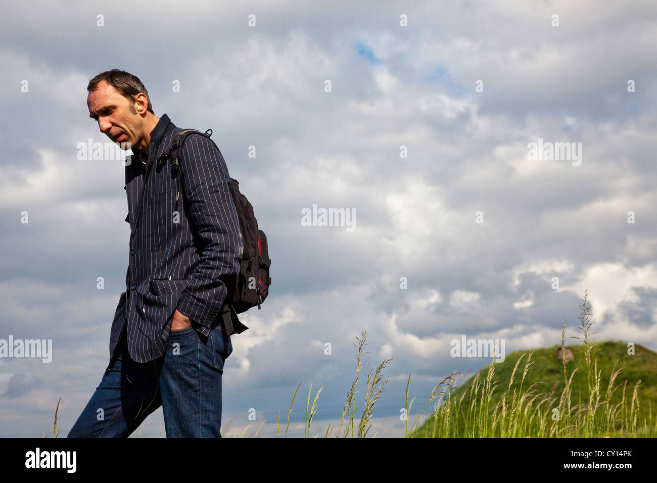 L'écrivain s'en ancien WW2 campTerezin, République Tchèque Banque D'Images