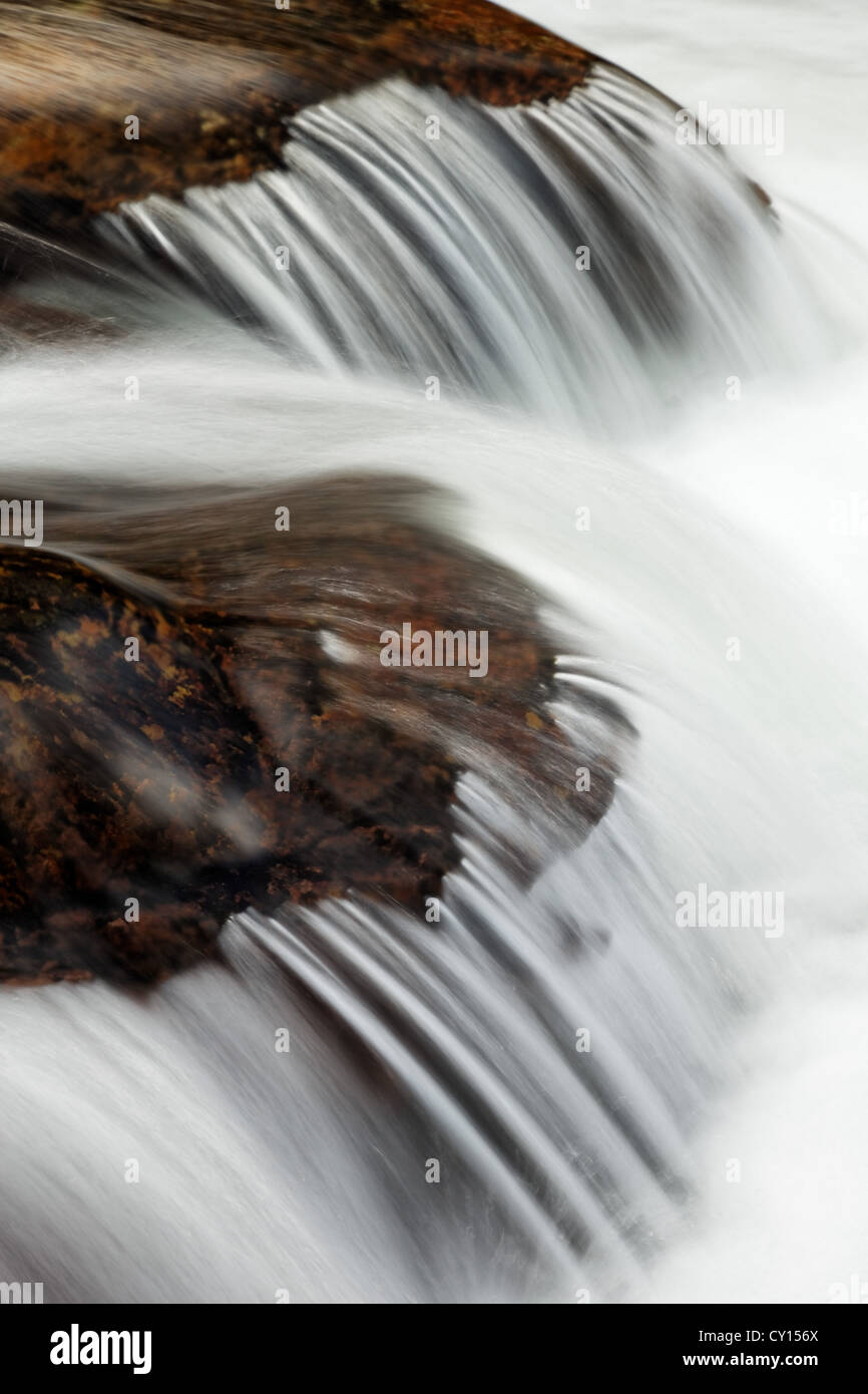 Peu de Stony Creek, sur des rochers, Pembroke, Giles County, Virginia, USA. Banque D'Images