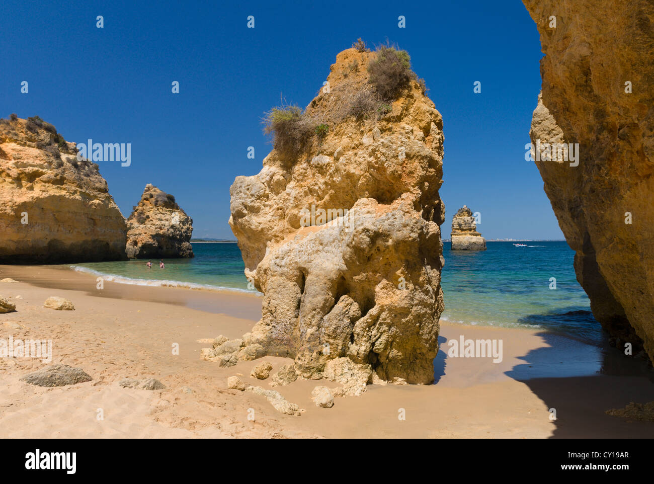 Le Portugal, l'Algarve, Praia do Camilo près de Lagos Banque D'Images