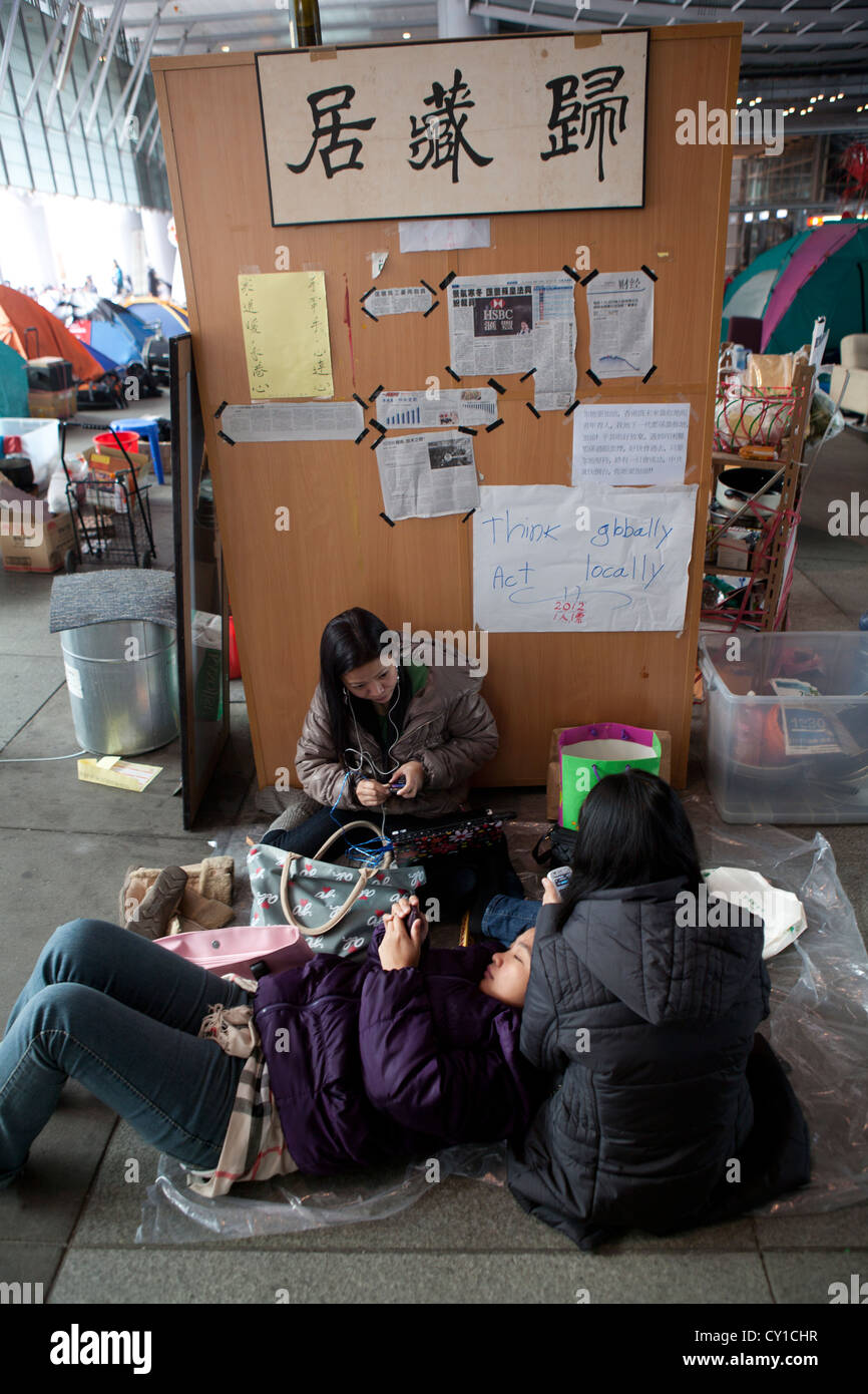 Mouvement occupy à Hongkong Banque D'Images