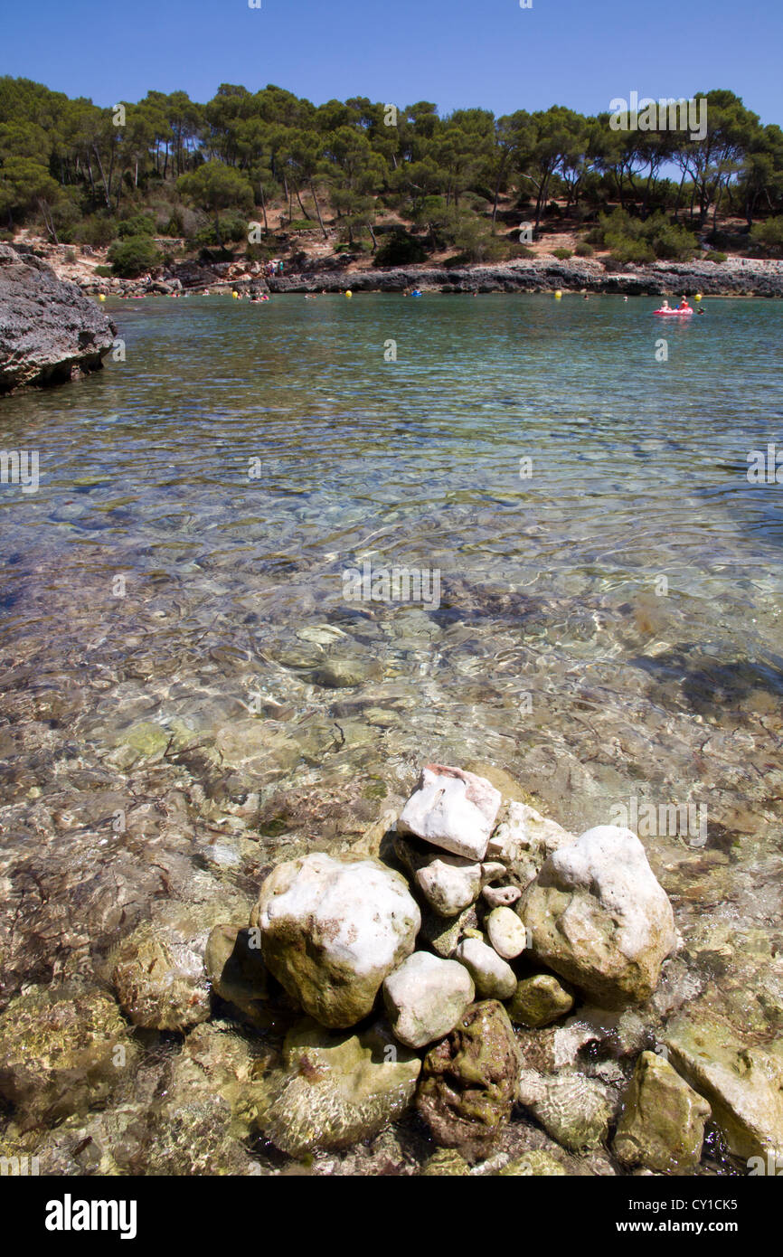 Cala Barca, Santanyi', east coast district mer Majorque Îles Baléares Espagne Banque D'Images