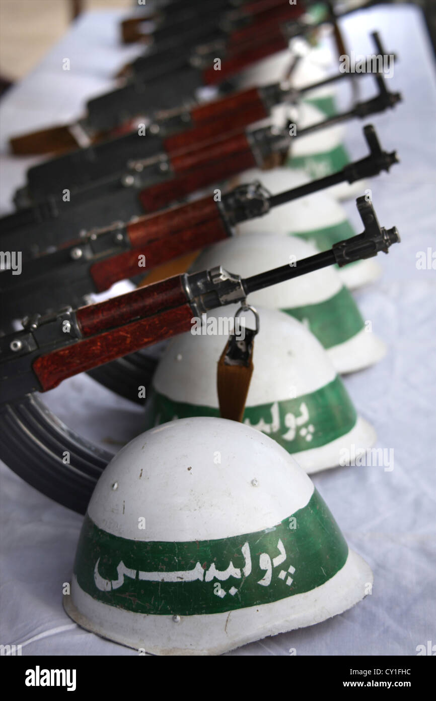 L'obtention du diplôme d'agents de la Police nationale afghane à Kaboul. Banque D'Images