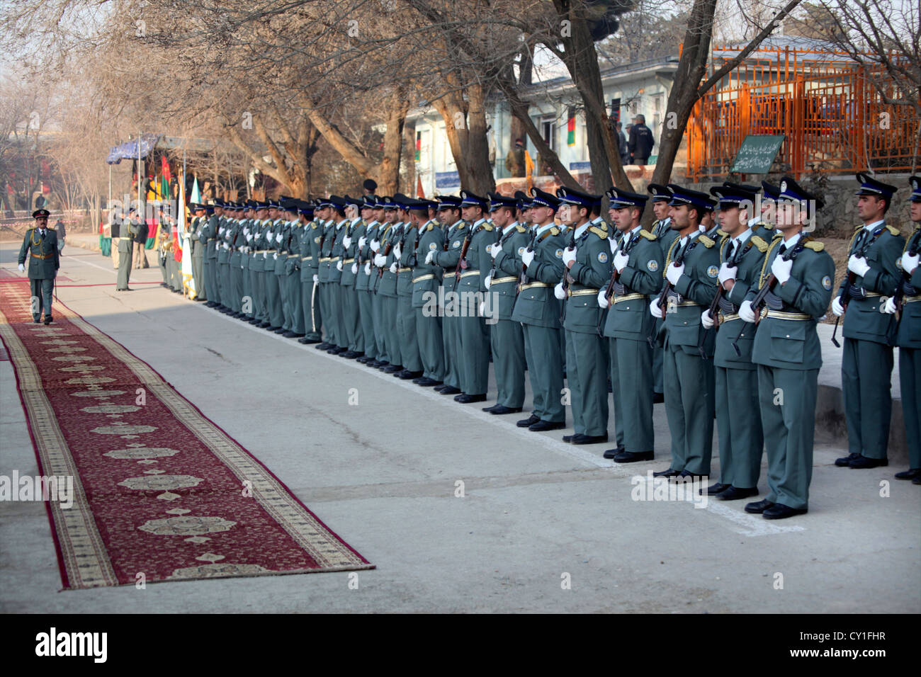 L'obtention du diplôme d'agents de la Police nationale afghane à Kaboul. Banque D'Images