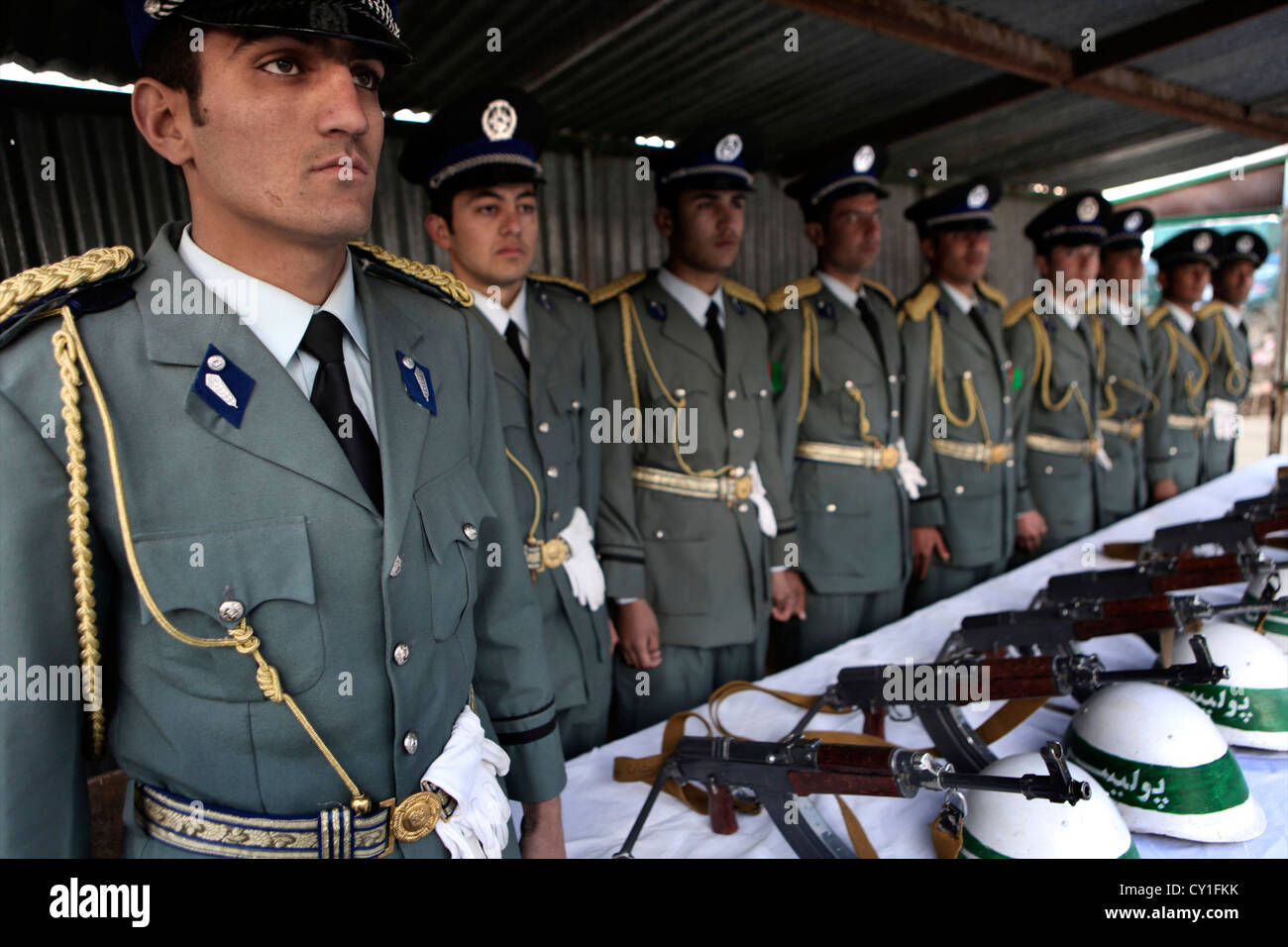 L'obtention du diplôme d'agents de la Police nationale afghane à Kaboul. Banque D'Images