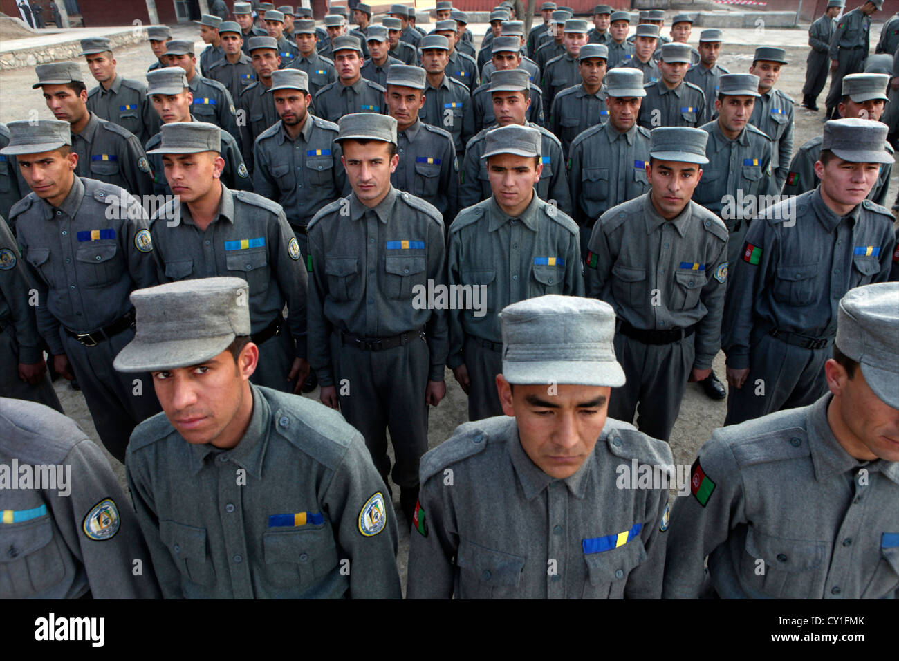 L'obtention du diplôme d'agents de la Police nationale afghane à Kaboul. Banque D'Images