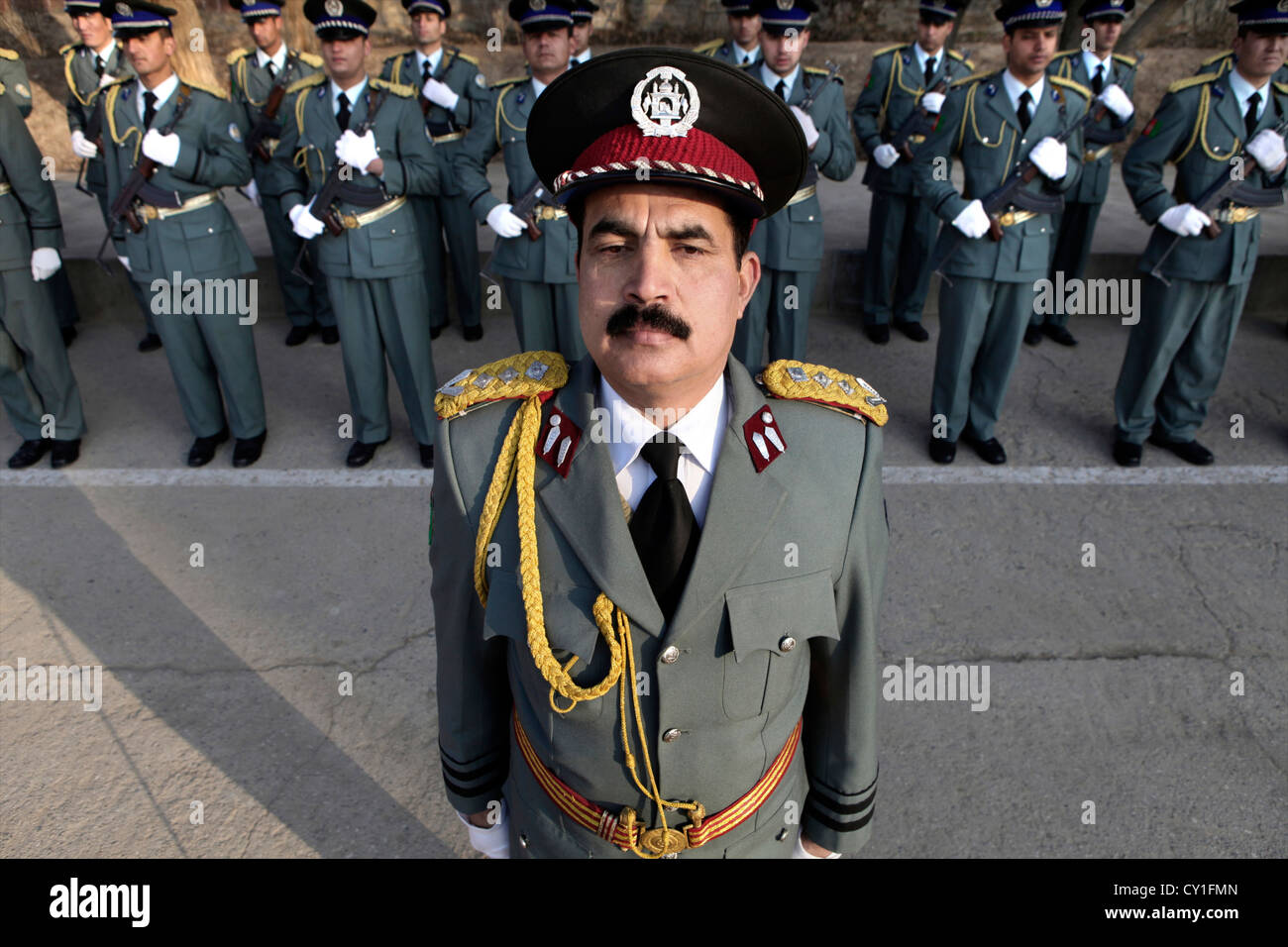 L'obtention du diplôme d'agents de la Police nationale afghane à Kaboul. Banque D'Images