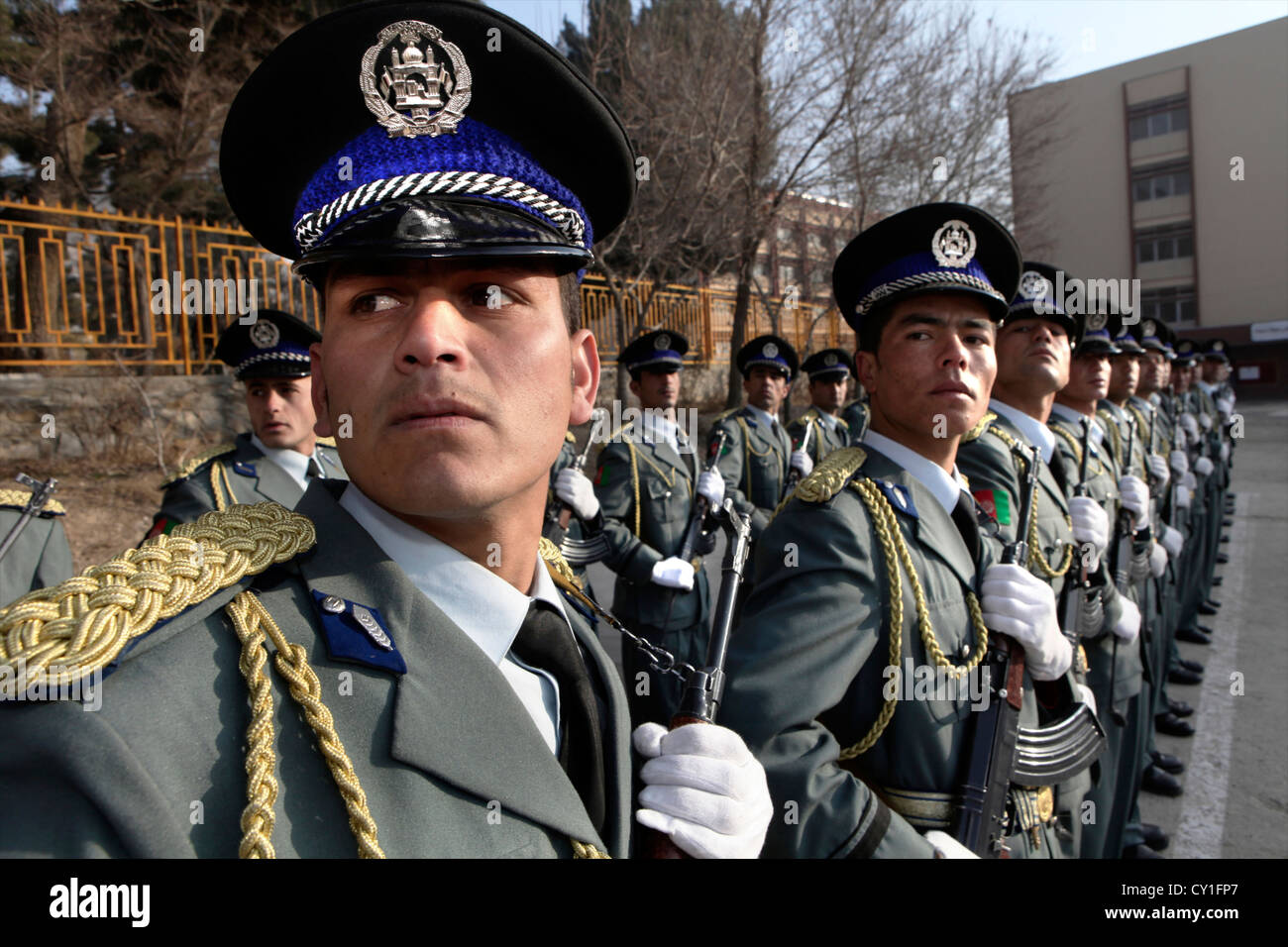L'obtention du diplôme d'agents de la Police nationale afghane à Kaboul. Banque D'Images