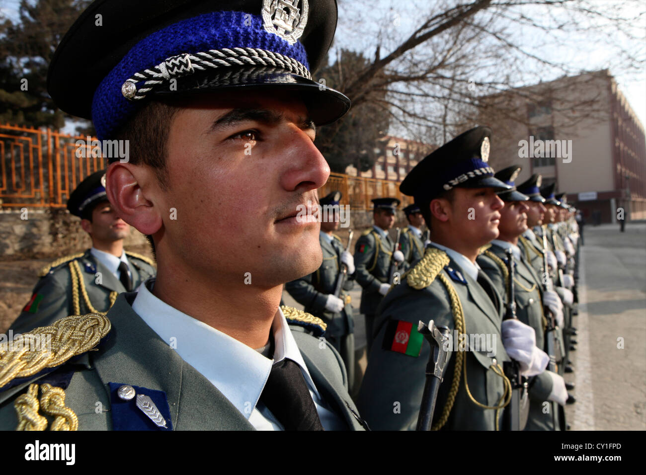 L'obtention du diplôme d'agents de la Police nationale afghane à Kaboul. Banque D'Images