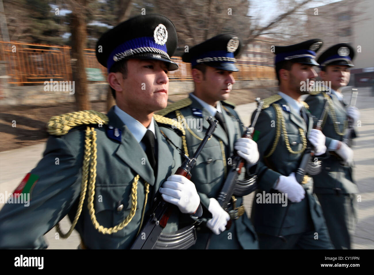 L'obtention du diplôme d'agents de la Police nationale afghane à Kaboul. Banque D'Images