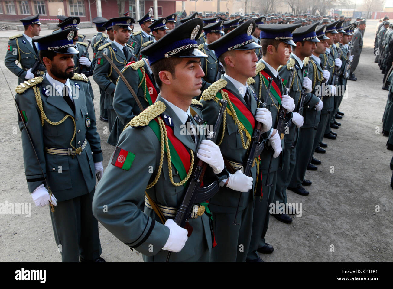 L'obtention du diplôme d'agents de la Police nationale afghane à Kaboul. Banque D'Images