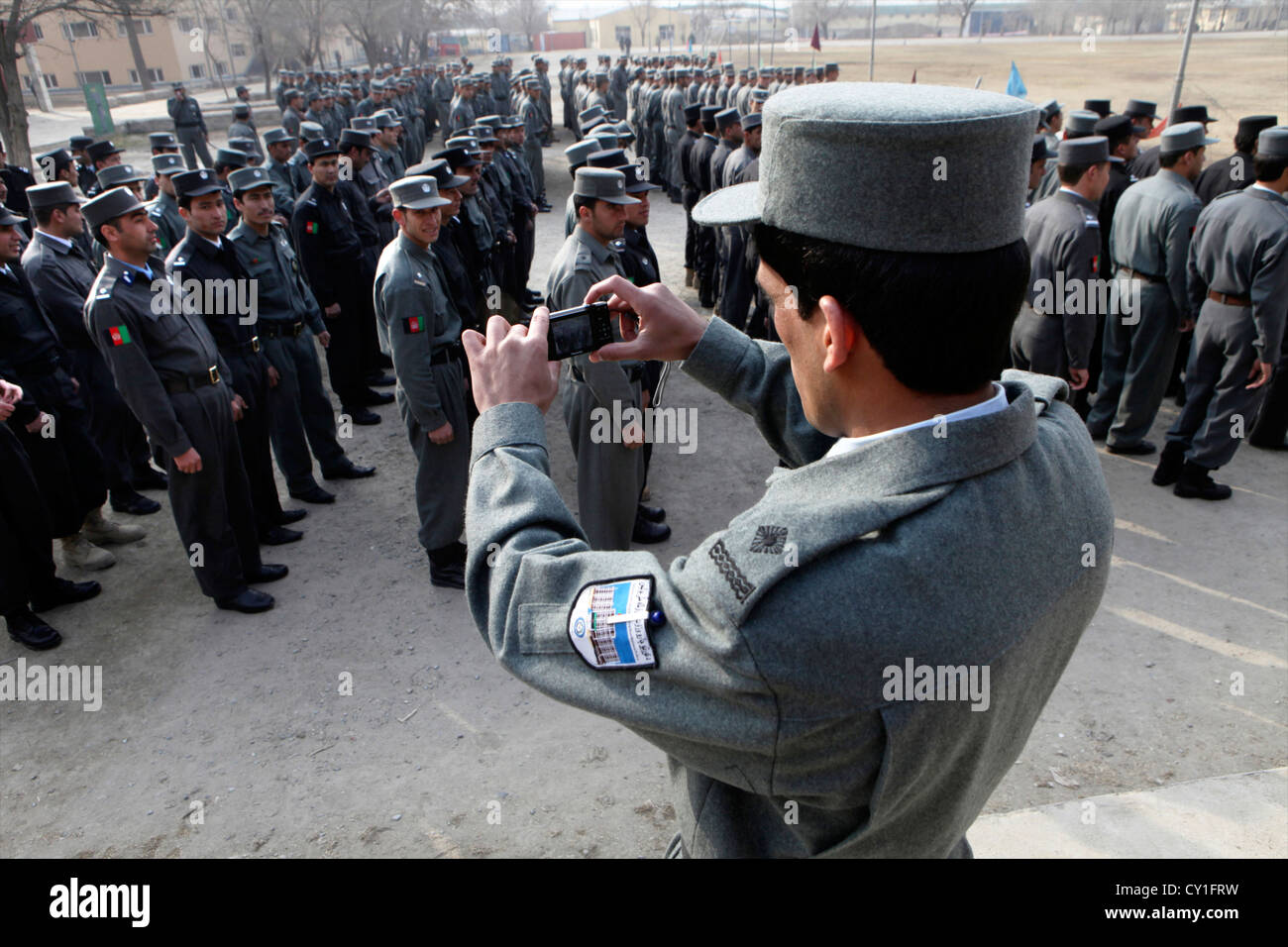 L'obtention du diplôme d'agents de la Police nationale afghane à Kaboul. Banque D'Images