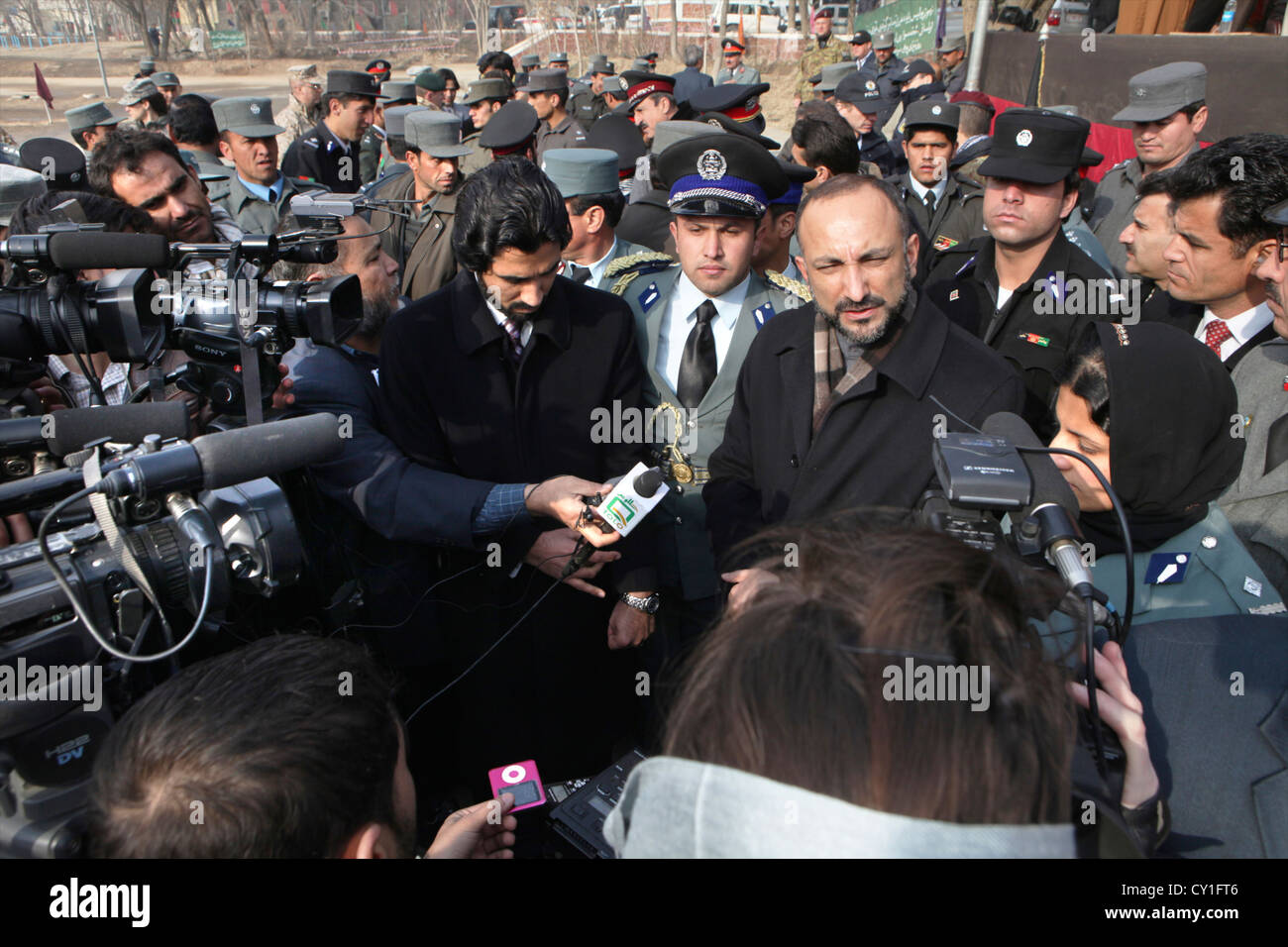 L'obtention du diplôme d'agents de la Police nationale afghane à Kaboul. Banque D'Images