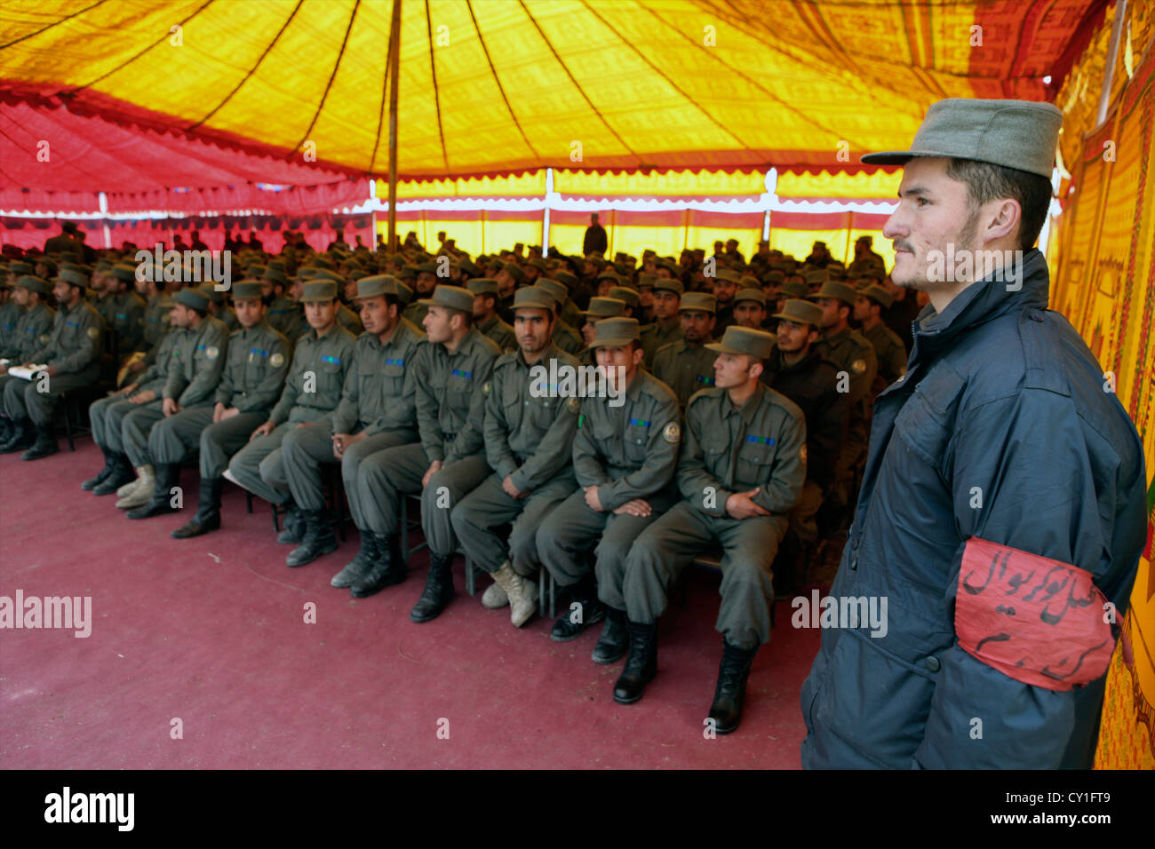 L'obtention du diplôme d'agents de la Police nationale afghane à Kaboul. Banque D'Images