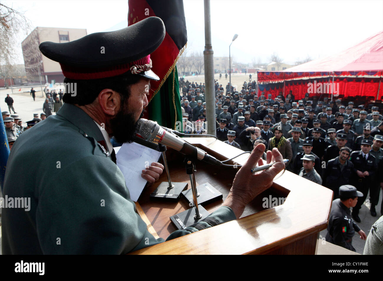 L'obtention du diplôme d'agents de la Police nationale afghane à Kaboul. Banque D'Images