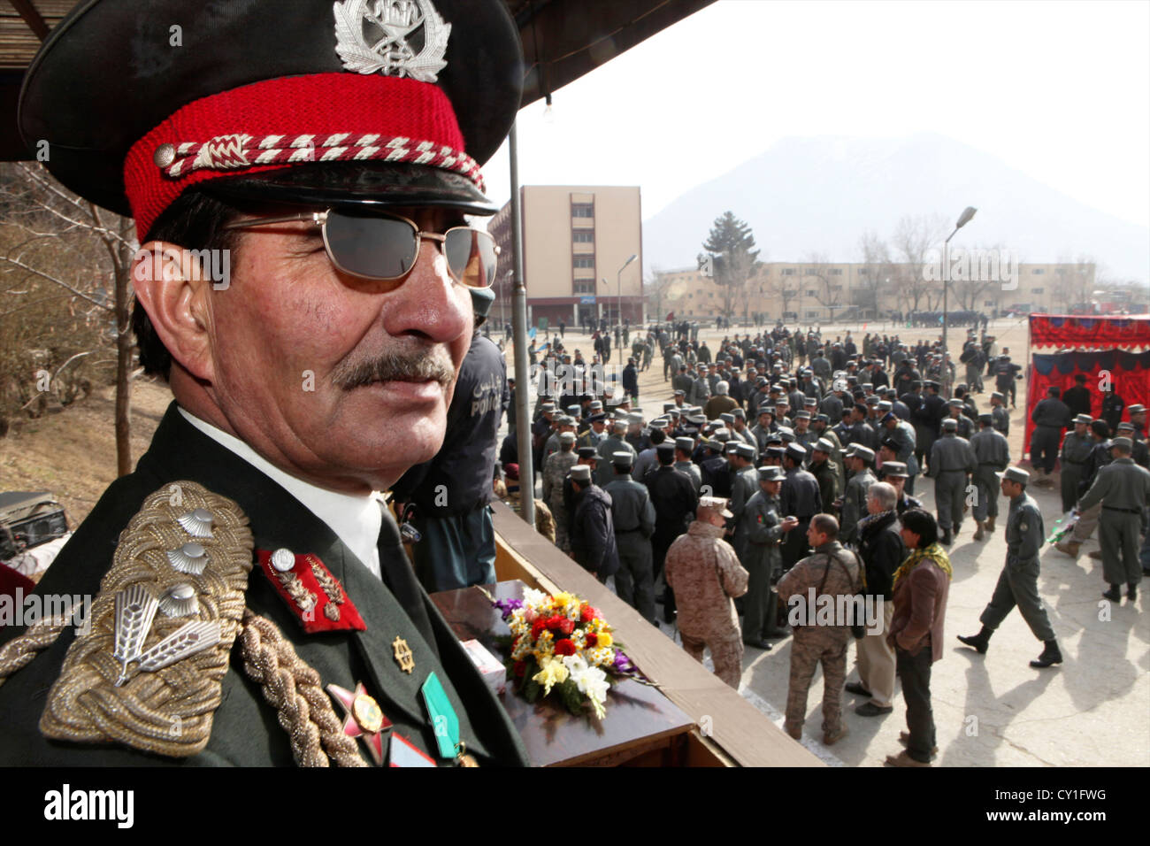 L'obtention du diplôme d'agents de la Police nationale afghane à Kaboul. Banque D'Images