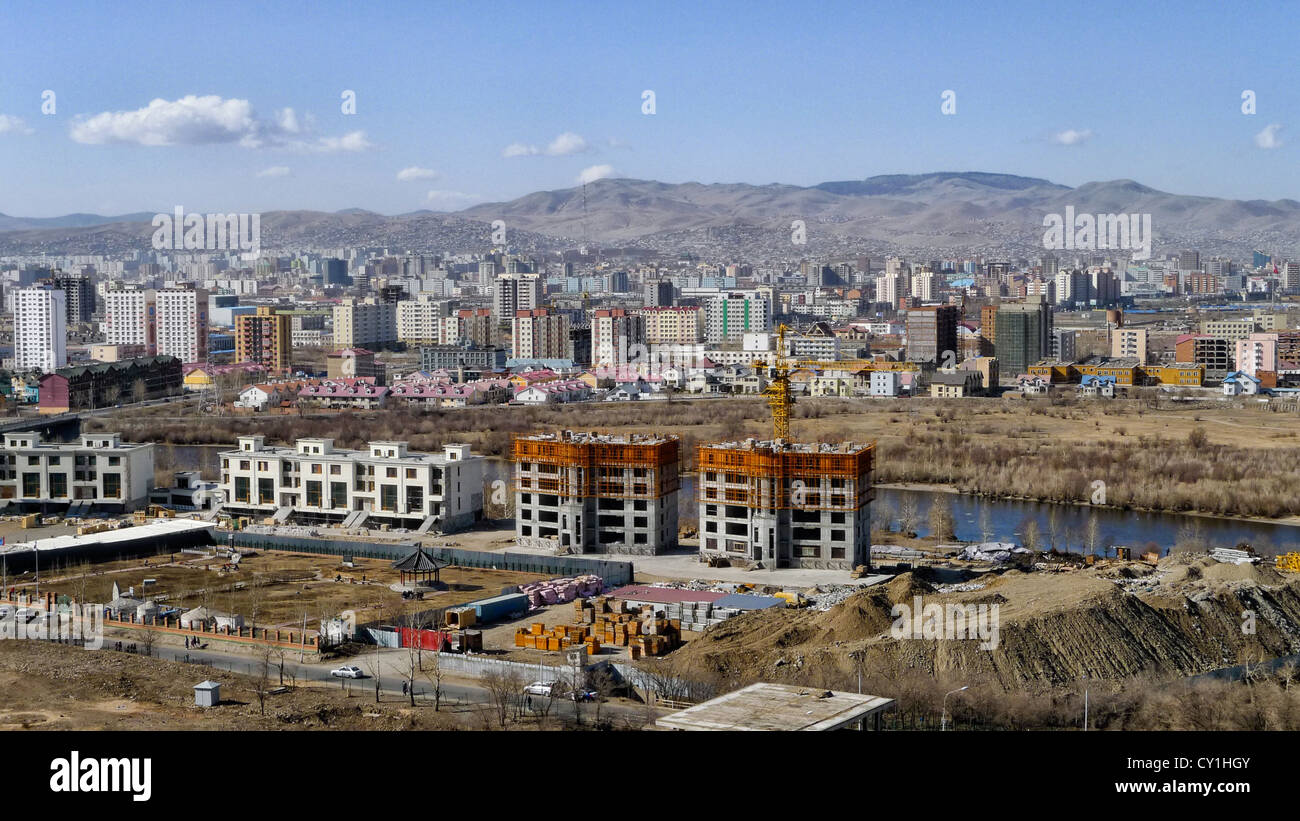 Oulan Bator ou d'Oulan-Bator, la capitale de la Mongolie. Banque D'Images