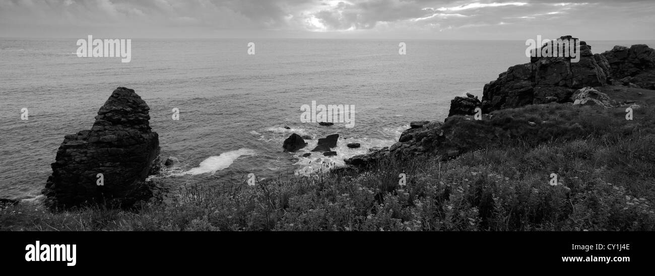 Vue paysage de Porthmeor beach, Point d'Hor, St Ives, Cornwall County ; Angleterre ; UK Banque D'Images