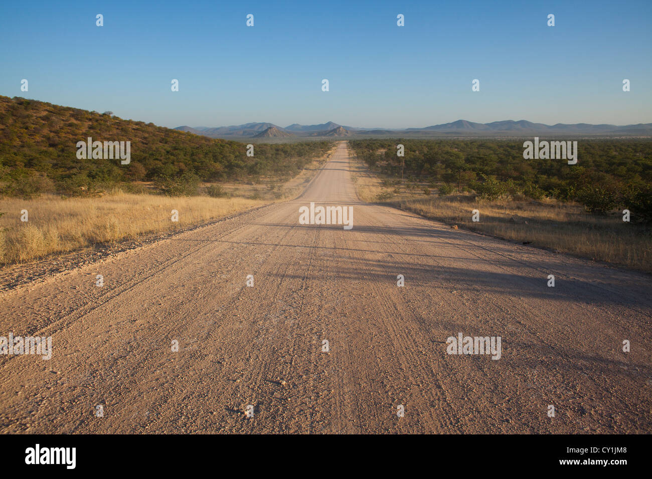 Route principale dans le sud de la Namibie. Banque D'Images