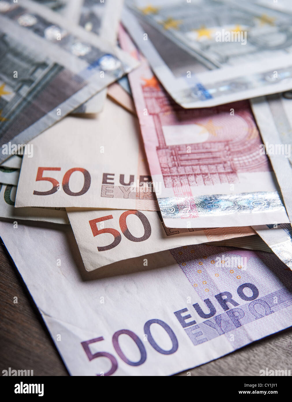 Contexte rempli d'argent euro banknotes Banque D'Images