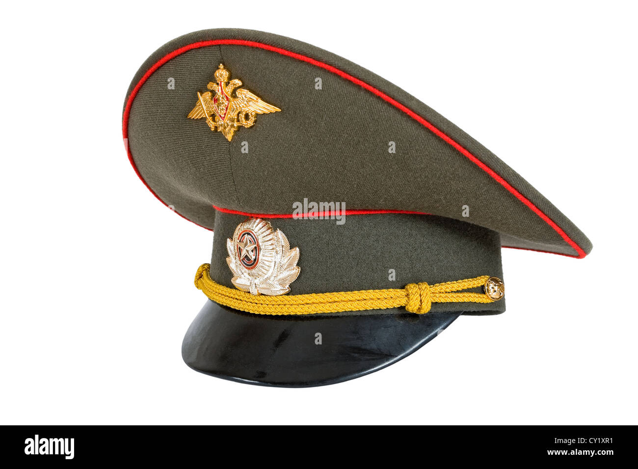 Officier de l'armée russe Cap isolé sur fond blanc Photo Stock - Alamy